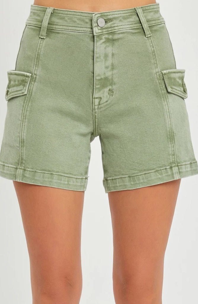 Risen Rise Cargo Shorts Olive - Fleur - De - Lis Boutique