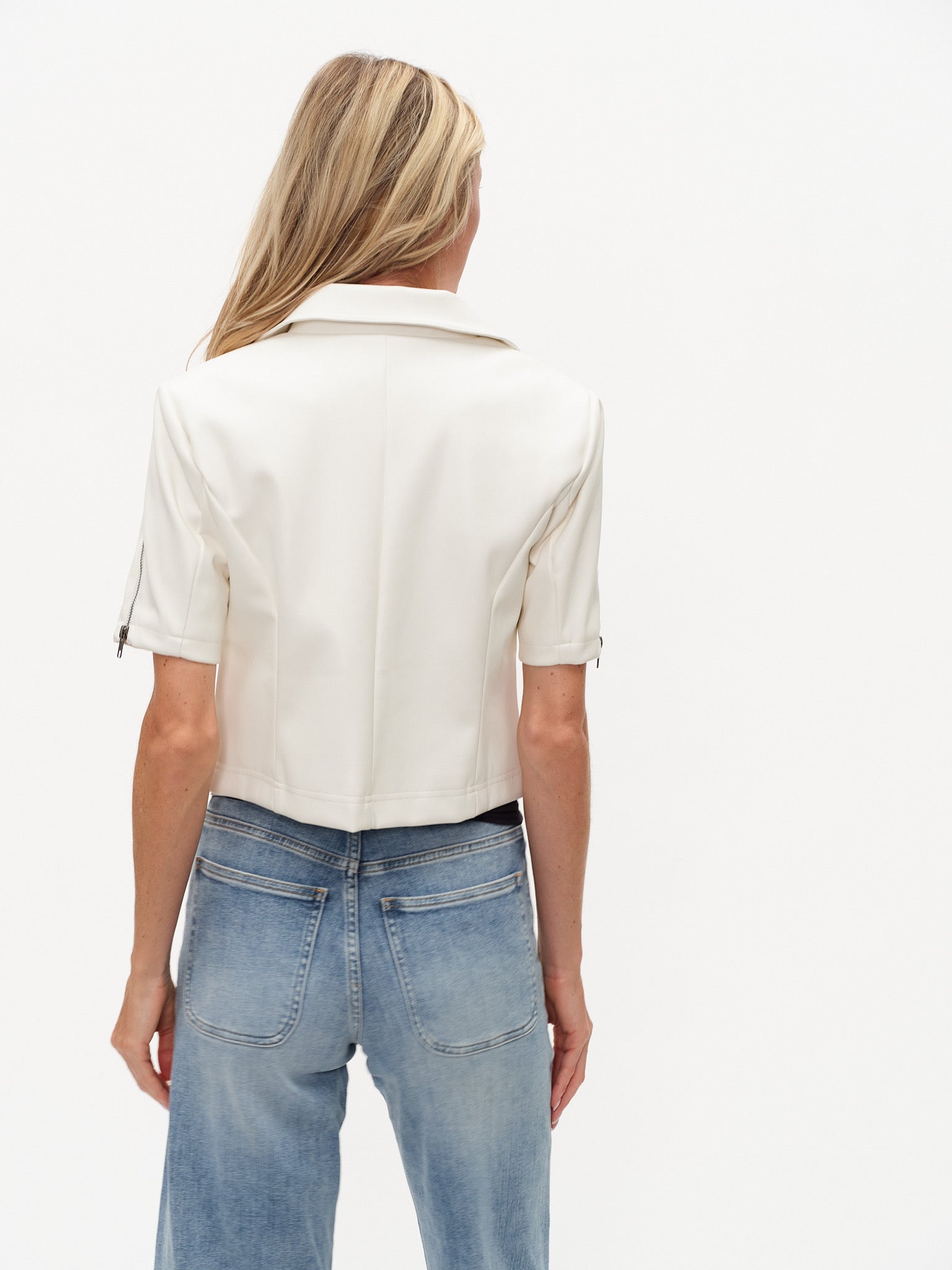 Six Fifty Monroe Leather White Jacket - Fleur - De - Lis Boutique