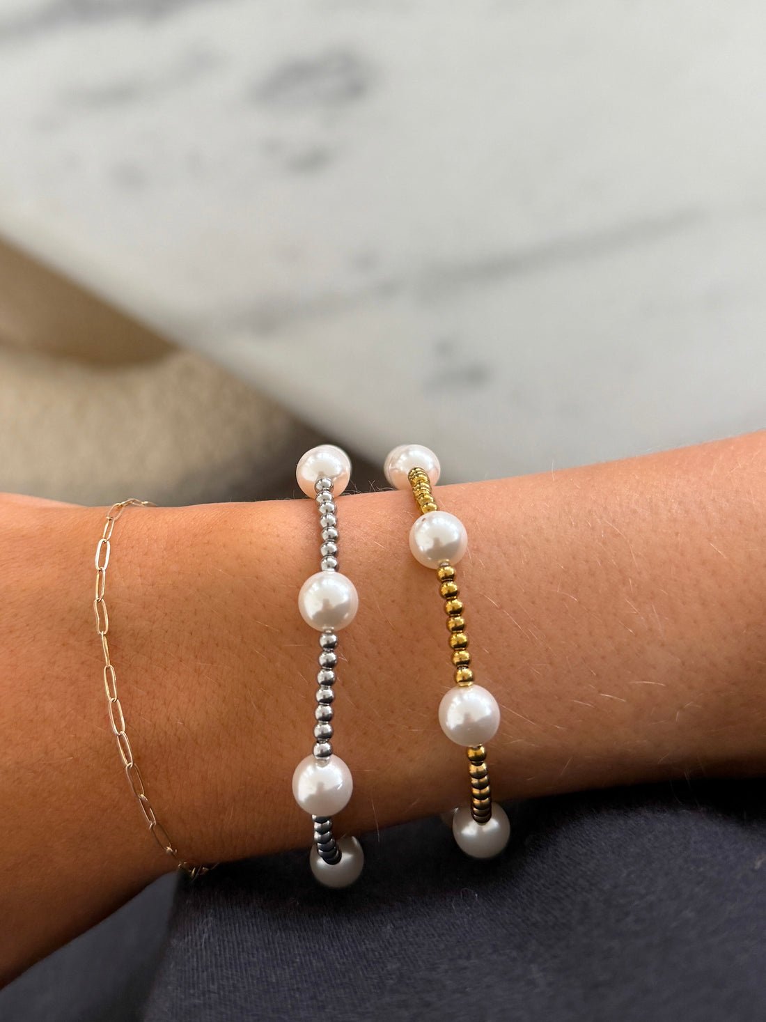Chansutt Pearls Pearl Beaded Bracelet Gold - Fleur - De - Lis Boutique