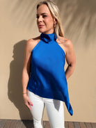 Lucy Paris Helen Halter Top Colbalt - Fleur-De-Lis Boutique