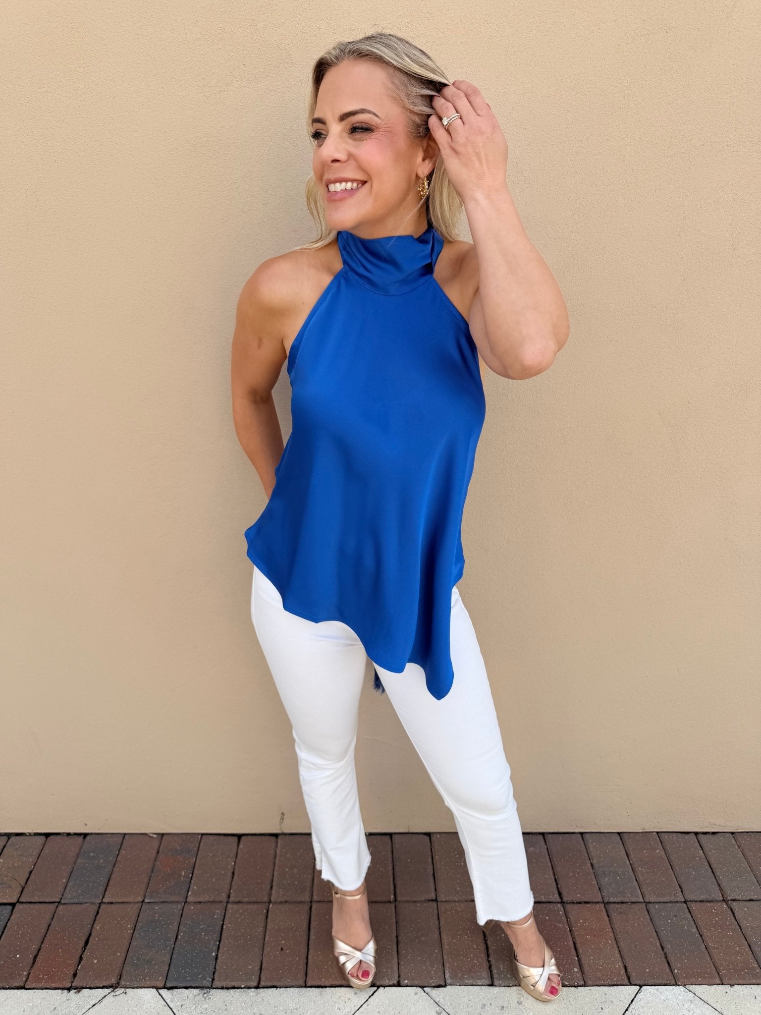 Lucy Paris Helen Halter Top Colbalt - Fleur-De-Lis Boutique