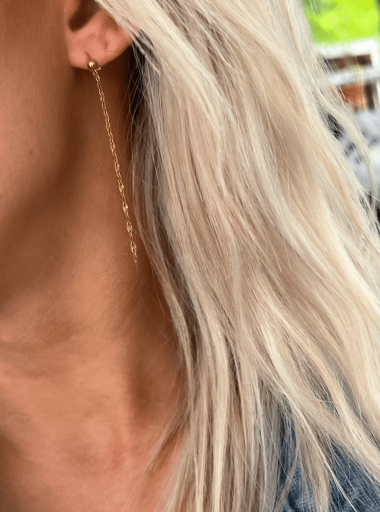 Chansutt Pearls Dainty Chain Earrings - Fleur - De - Lis Boutique