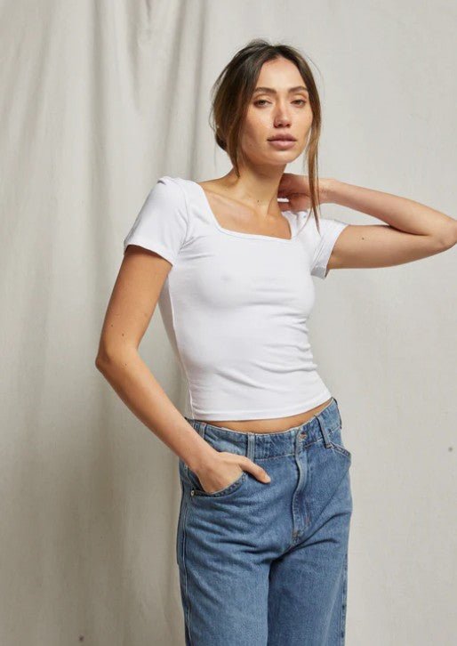 Perfect White Tee Rikki - Fleur - De - Lis Boutique