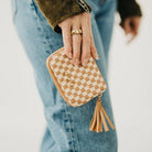 Pretty Simple Wynona Woven Wallet Checkered Tan - Fleur-De-Lis Boutique