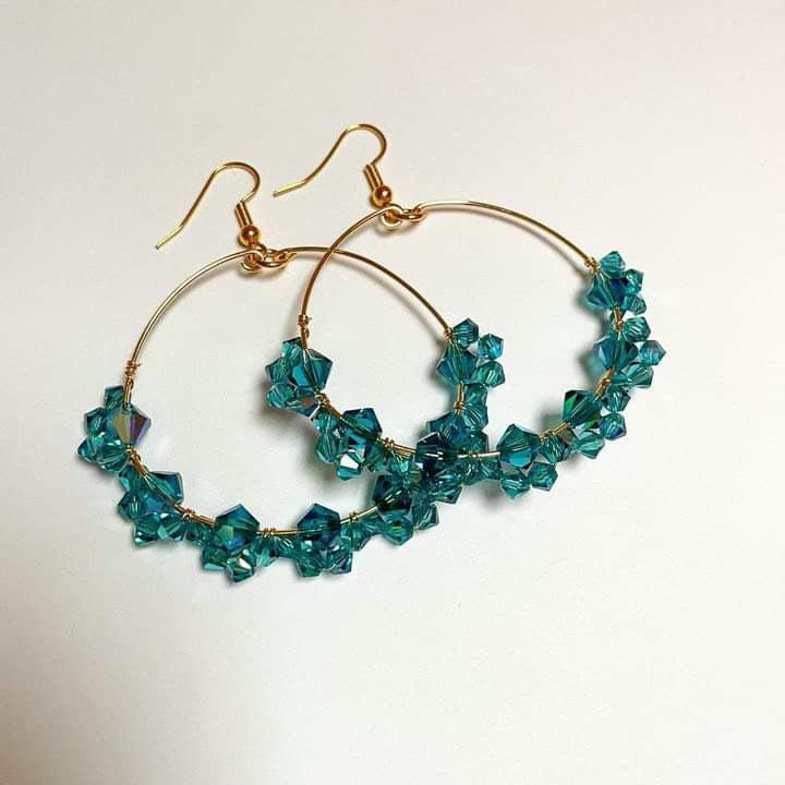 Thalassina Small Hoop Crystal Earring - Fleur - De - Lis Boutique